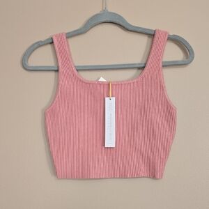 House of Harlow 1960 Blush Ribbed Crop Top